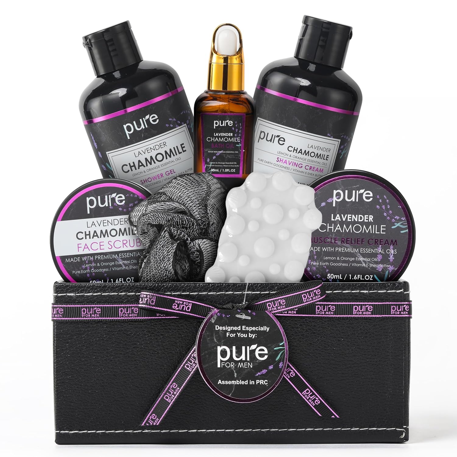 Lavender Bath Spa Gift Set for Men Women and Couples! Best Spa Set Christmas Gift (8 PC)