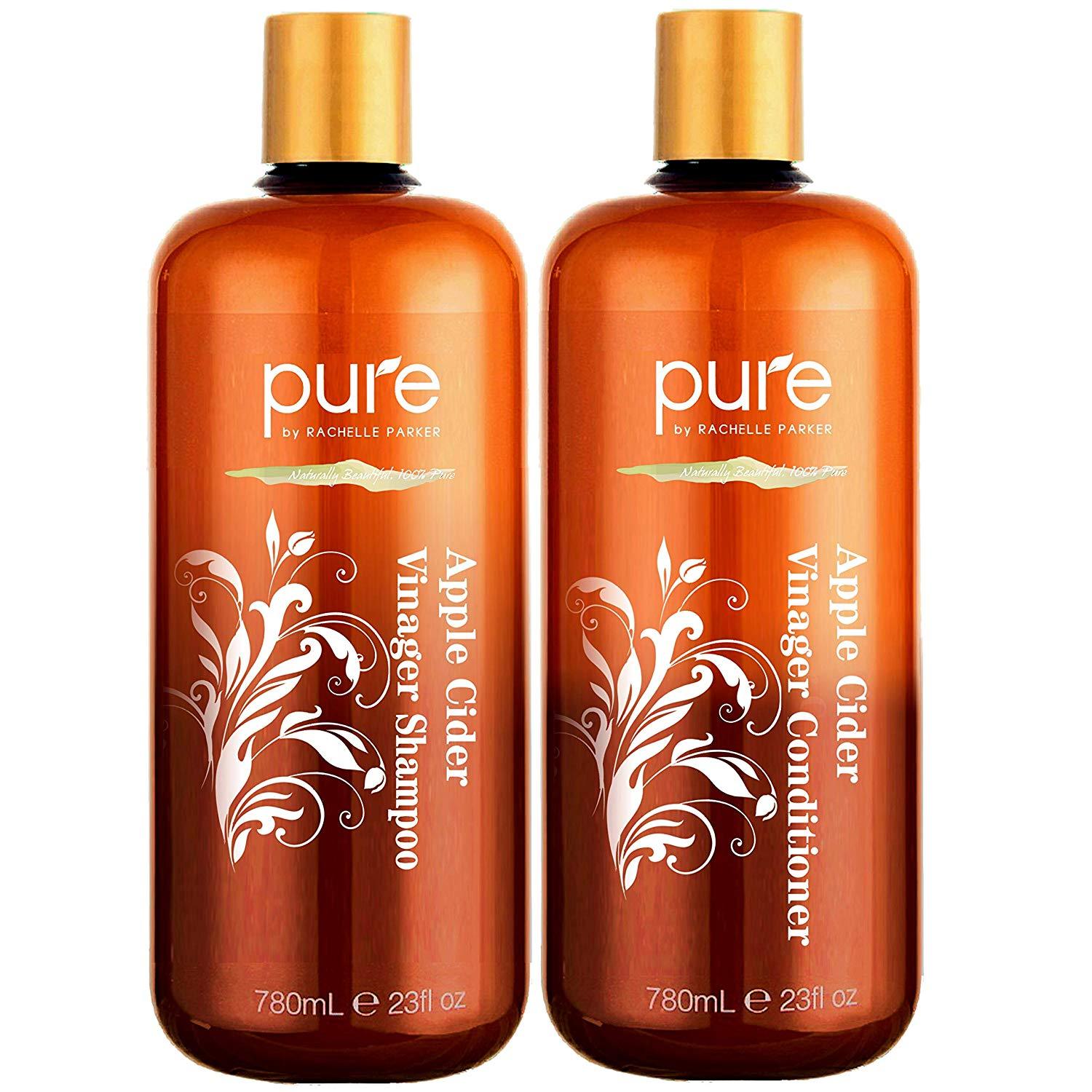 Apple Cider Vinegar Shampoo and Conditioner Set. Sulfate Free Shampoo Conditioner Set for Damaged, Oily Hair.