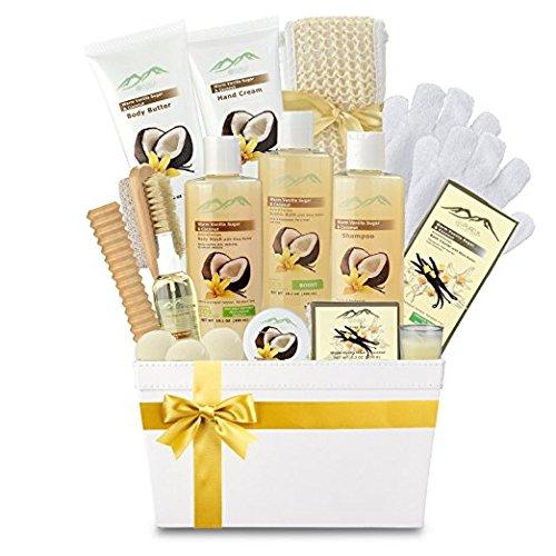 Warm Vanilla Sugar & Coconut Milk Premium Deluxe Bath & Body Gift Basket. Ultimate Large Spa Basket! #1 Spa Gift Basket for Women… - ardenorganics.com