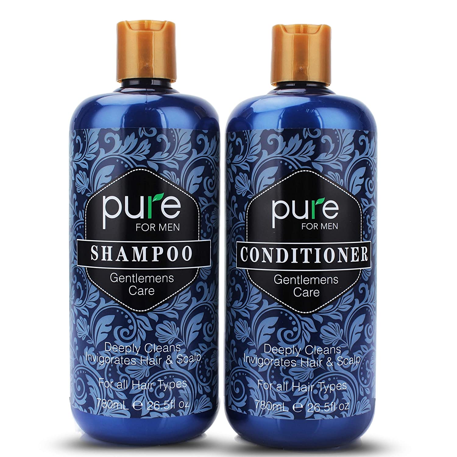 Men's Shampoo and Conditioner Set. Deep Cleansing, Itchy Scalp Care, Strengthen and Invigorate Hair & Scalp. Paraben & Sulfate Free