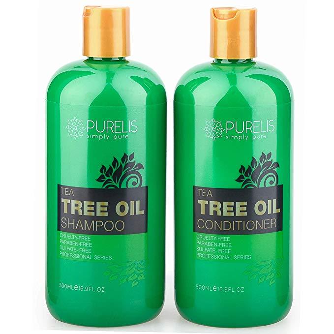 Purelis Tea Tree Oil Shampoo & Conditioner Set, Tea Tree Shampoo + Tea Tree Conditioner for Deep Cleansing & Hydrating - ardenorganics.com