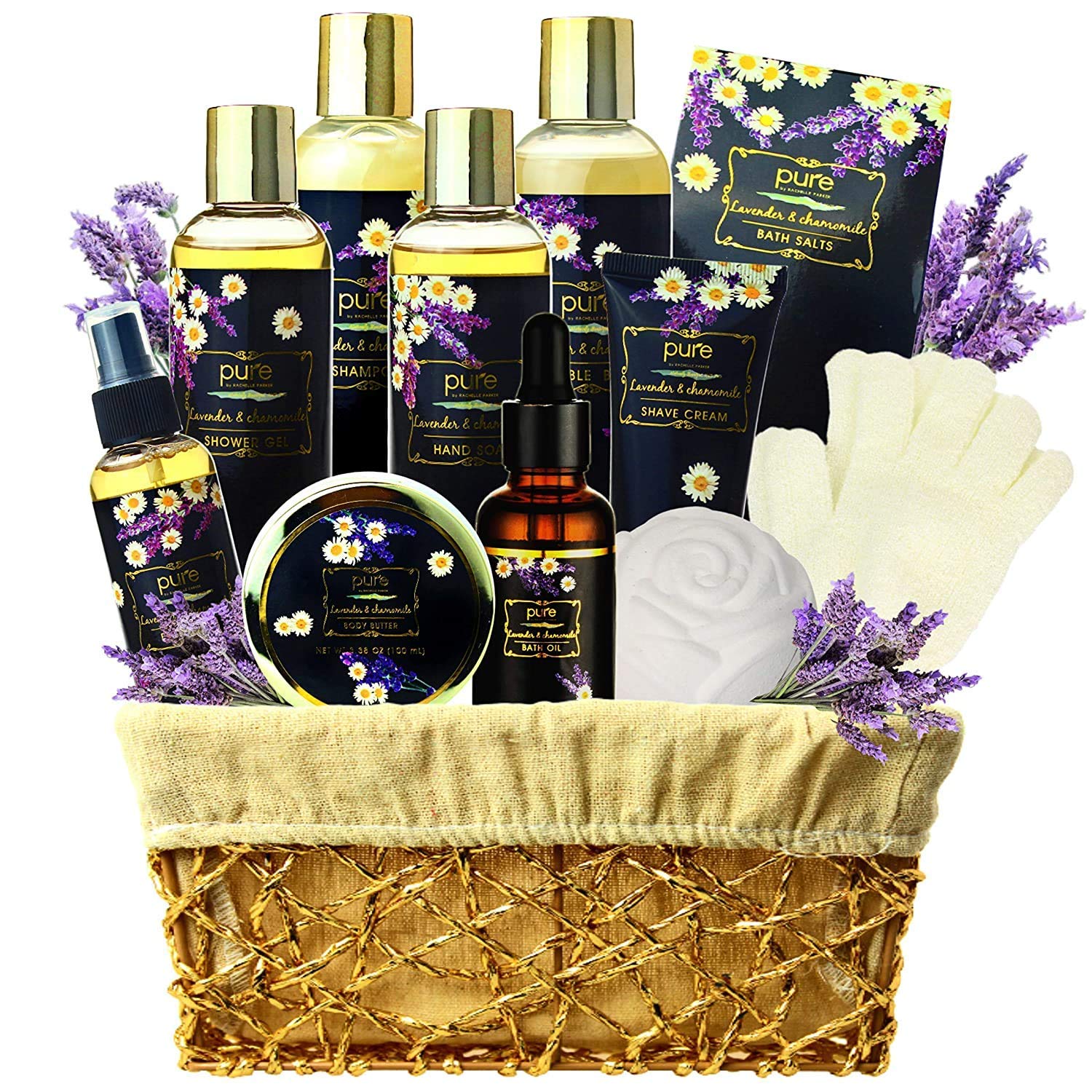 Sensational Lavender Chamomile 12-Piece Relaxing Bath and Body Gift Basket