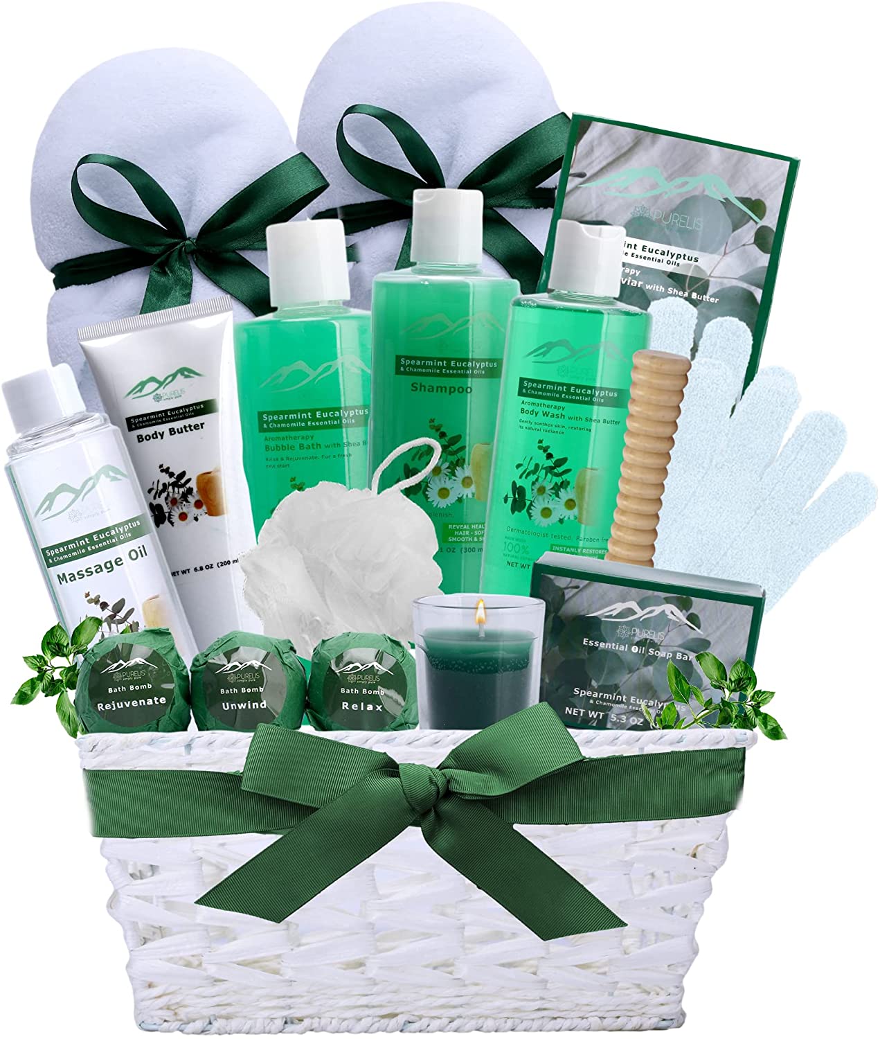 Spearmint Eucalyptus Deluxe Bath & Body Gift Basket