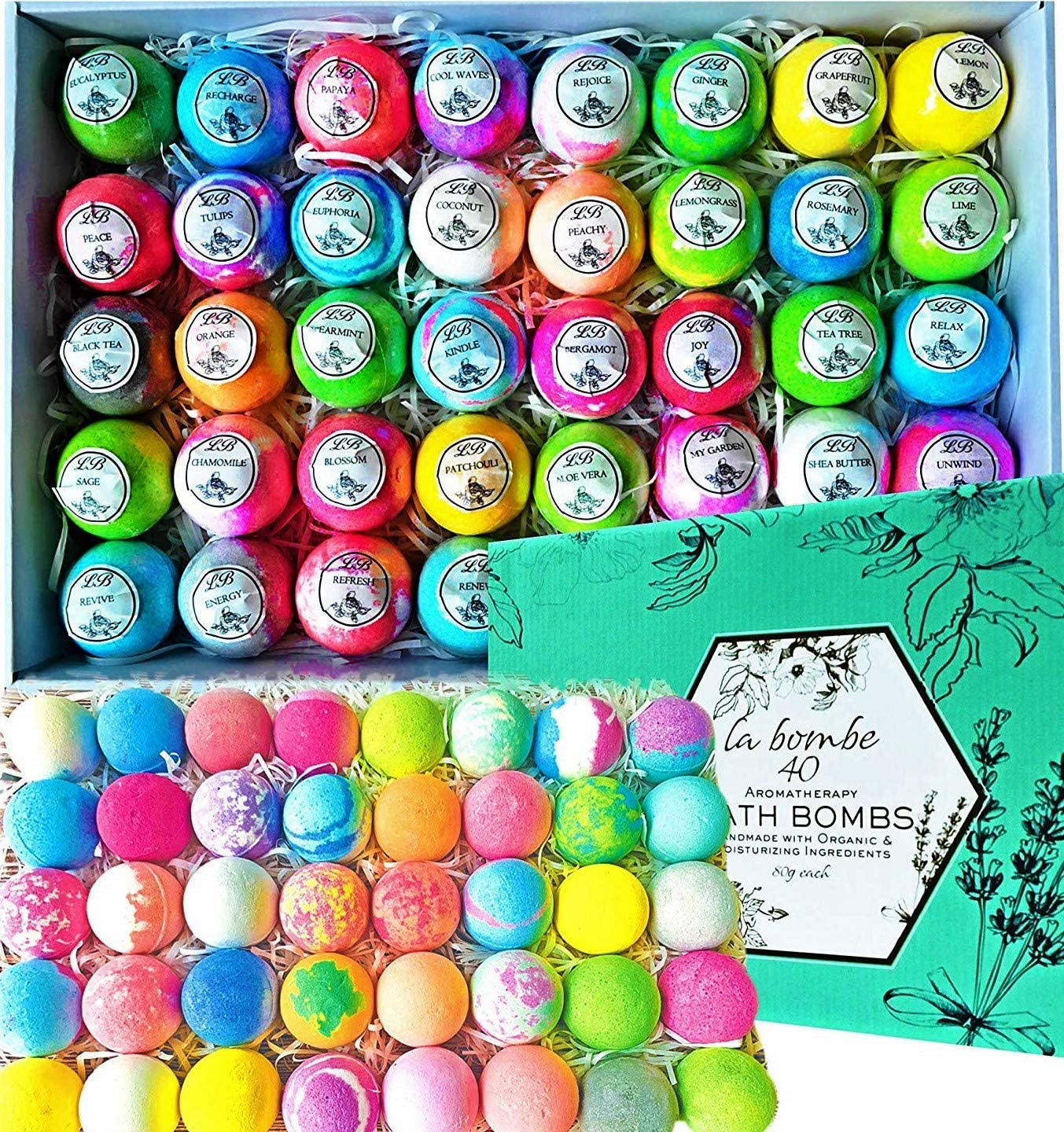 La Bombe Large 40 Bulk Bath Bomb Set