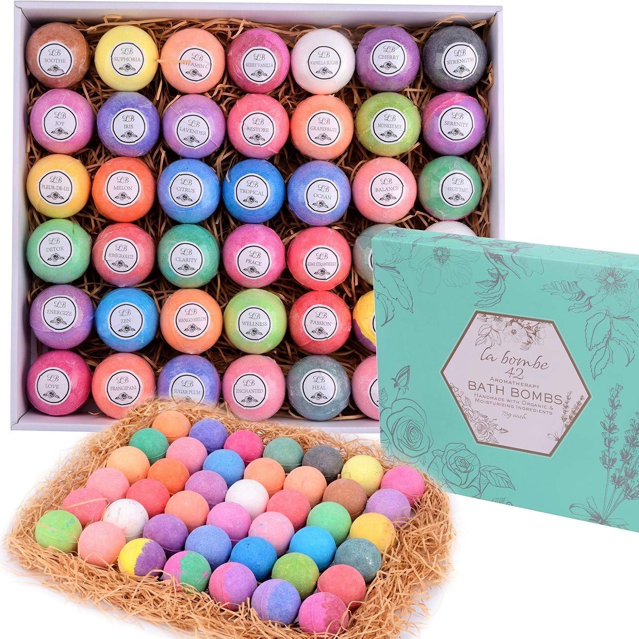 Bulk Bath Bomb Gift Set - 42 Bath Bombs for Kids, Women & Men! Ultra Lush Bath Bombs Perfect Gift Set for Women! - ardenorganics.com
